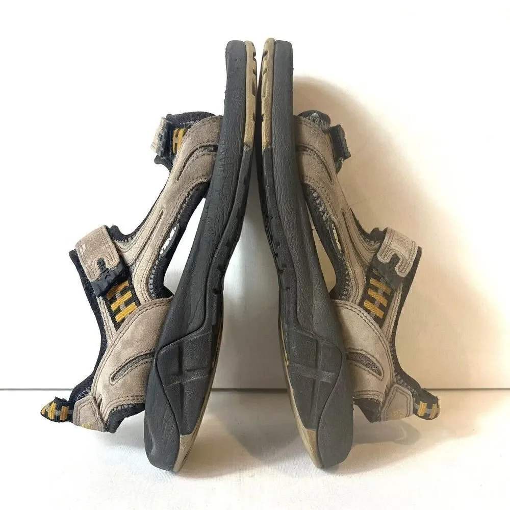TEVA Men Size 9 Black Brown Sandals Adjustable Straps Comfort Summer Casual Shoe